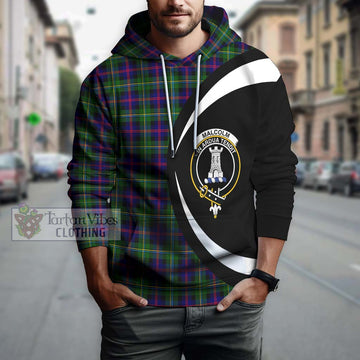 Malcolm Tartan Hoodie with Family Crest Circle Style