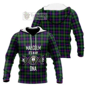 Malcolm Tartan Knitted Hoodie with Family Crest DNA In Me Style