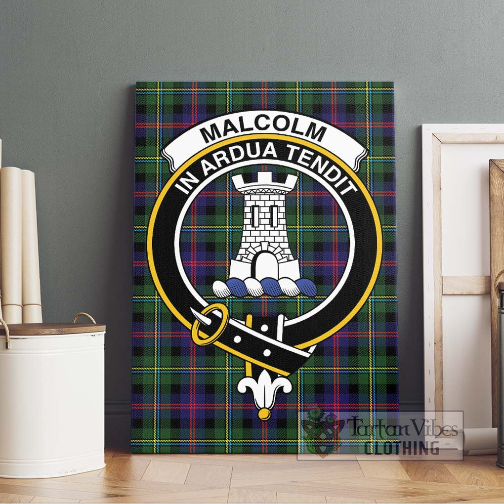 Malcolm Tartan Canvas Print Wall Art with Family Crest Without Frame - Tartan Vibes Clothing