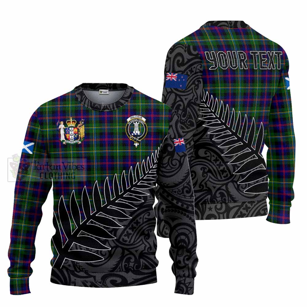 Tartan Vibes Clothing Malcolm Crest Tartan Knitted Sweater with New Zealand Silver Fern Half Style