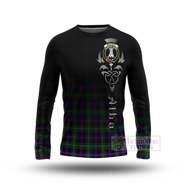 Malcolm Tartan Long Sleeve T-Shirt Featuring Alba Gu Brath Family Crest Celtic Inspired