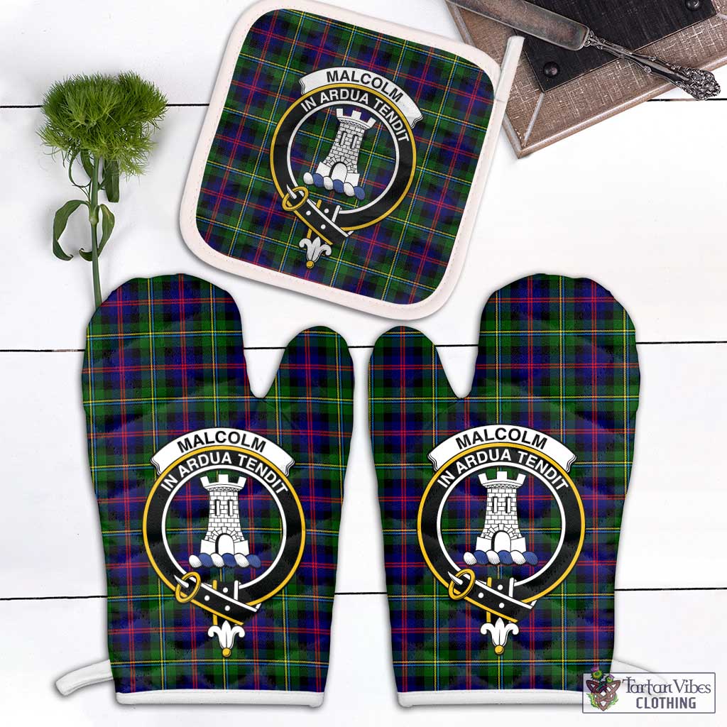 Tartan Vibes Clothing Malcolm Tartan Combo Oven Mitt & Pot-Holder with Family Crest