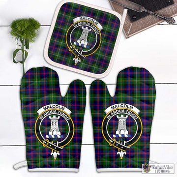 Malcolm Tartan Combo Oven Mitt & Pot-Holder with Family Crest