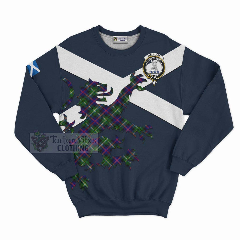 Tartan Vibes Clothing Malcolm Tartan Lion Rampant Sweatshirt – Proudly Display Your Heritage with Alba Gu Brath and Clan Name