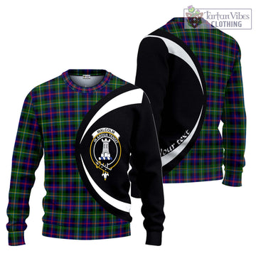 Malcolm Tartan Ugly Sweater with Family Crest Circle Style