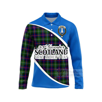 Malcolm Family Crest Tartan Long Sleeve Polo Shirt Celebrate Saint Andrew's Day in Style