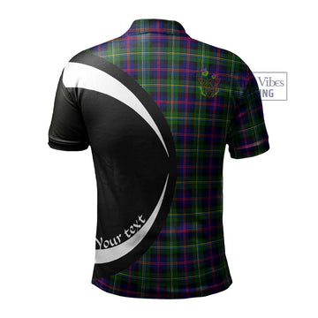 Malcolm Tartan Men's Polo Shirt with Family Crest Circle Style