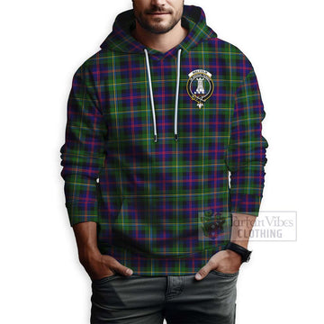 Malcolm Tartan Hoodie with Family Crest Celtic Skull Style