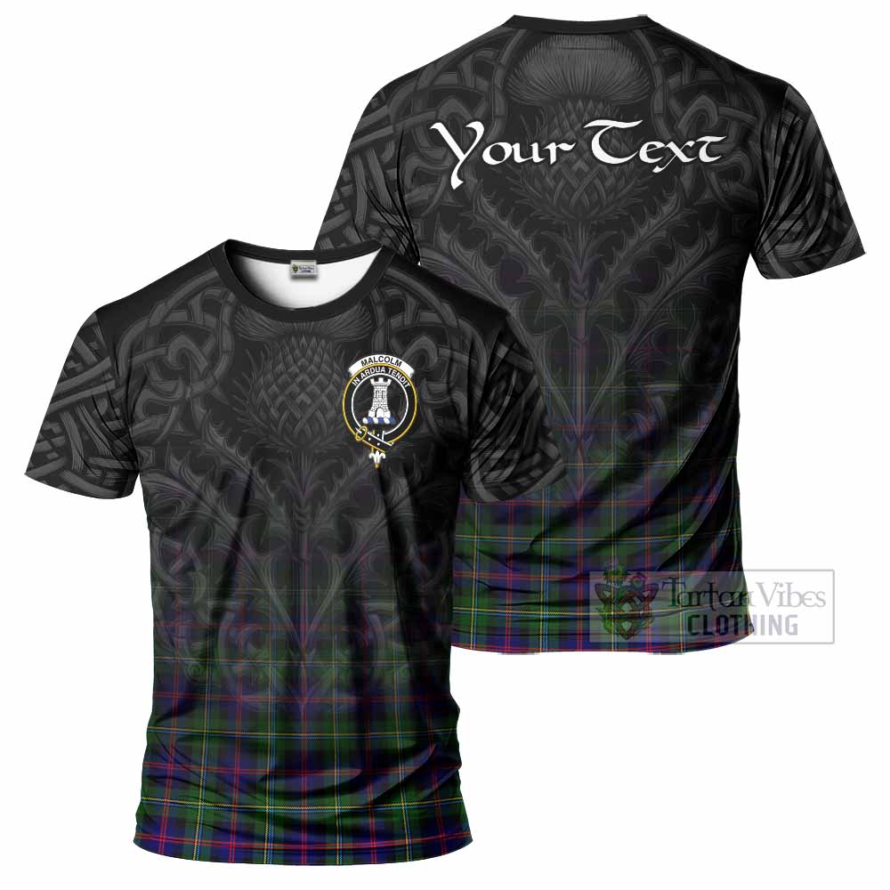 Tartan Vibes Clothing Malcolm Tartan T-Shirt with Family Crest Celtic Thistle Vibes