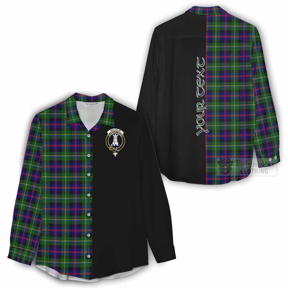 Tartan Vibes Clothing Malcolm Tartan Women's Casual Shirt with Family Crest and Half Of Me Style