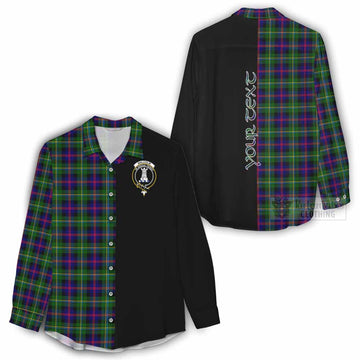 Malcolm Tartan Women's Casual Shirt with Family Crest and Half Of Me Style