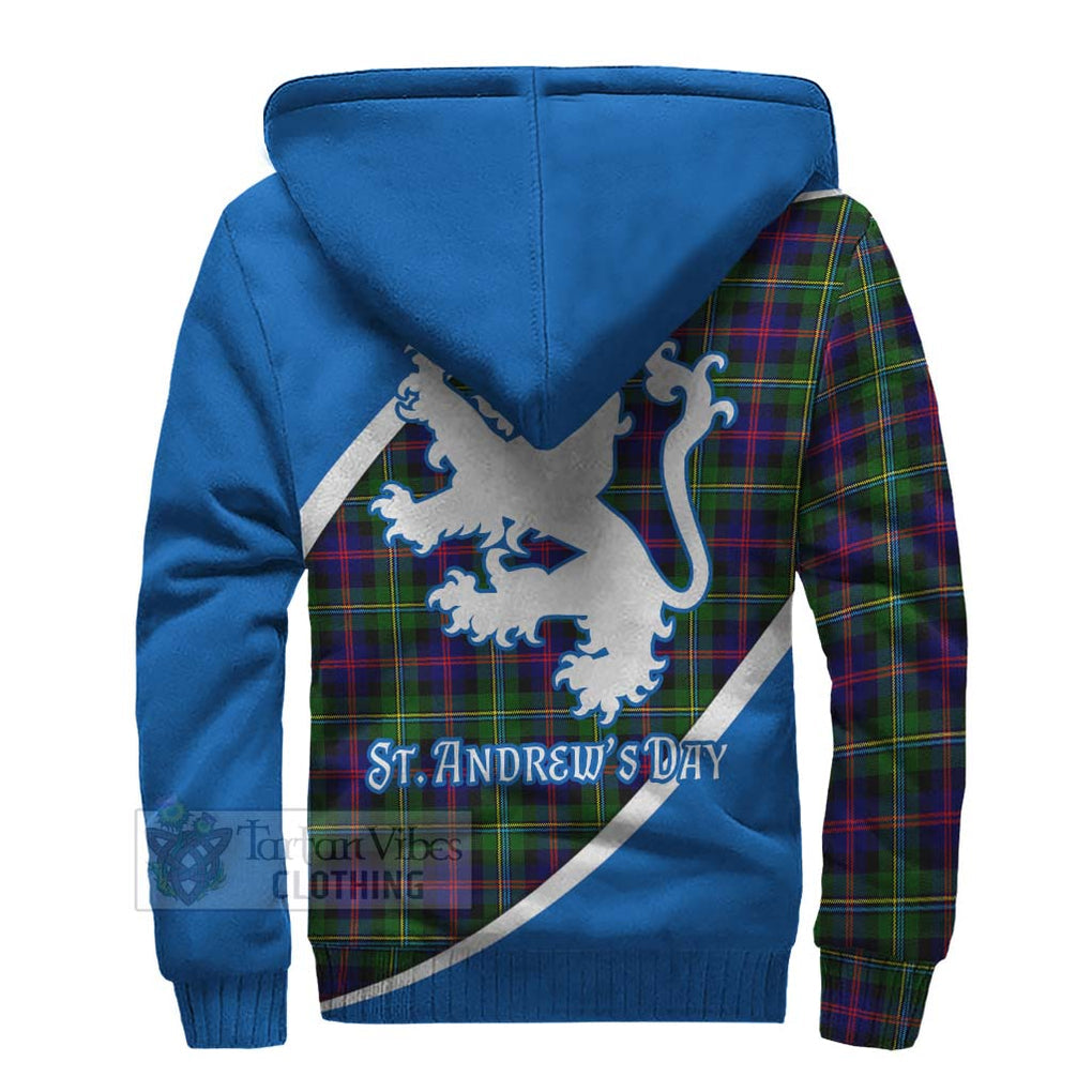 Tartan Vibes Clothing Malcolm Family Crest Tartan Sherpa Hoodie Celebrate Saint Andrew's Day in Style