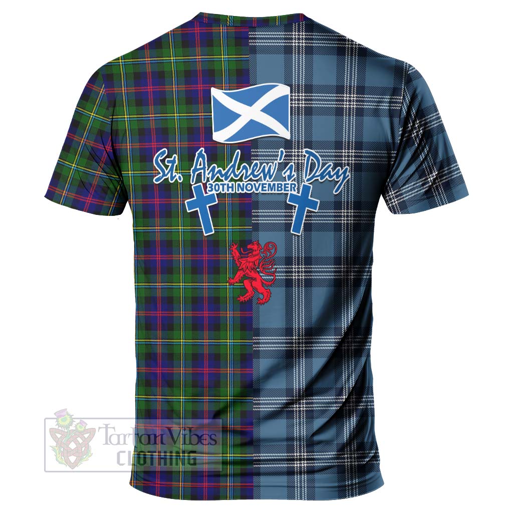 Tartan Vibes Clothing Malcolm Tartan T-Shirt Happy St. Andrew's Day Half Tartan Style