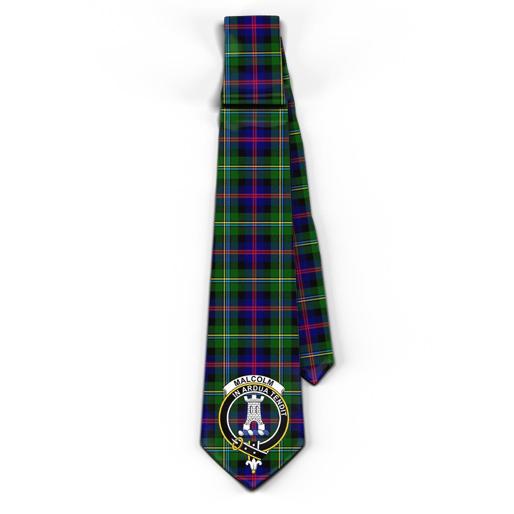 Malcolm Tartan Classic Necktie with Family Crest - Tartan Vibes Clothing