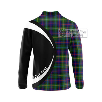 Malcolm Tartan Long Sleeve Polo Shirt with Family Crest Circle Style