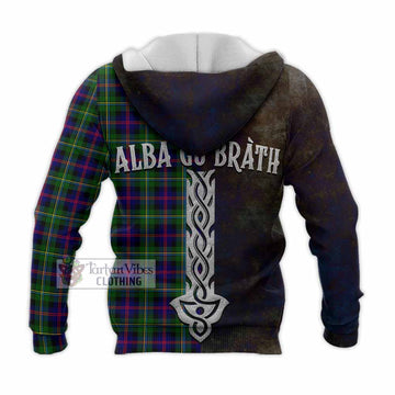 Malcolm Tartan Family Crest Knitted Hoodie Alba Gu Brath Be Brave Lion Ancient Style - Tartan Vibes Clothing