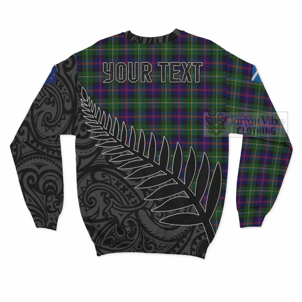 Tartan Vibes Clothing Malcolm Crest Tartan Sweatshirt with New Zealand Silver Fern Half Style