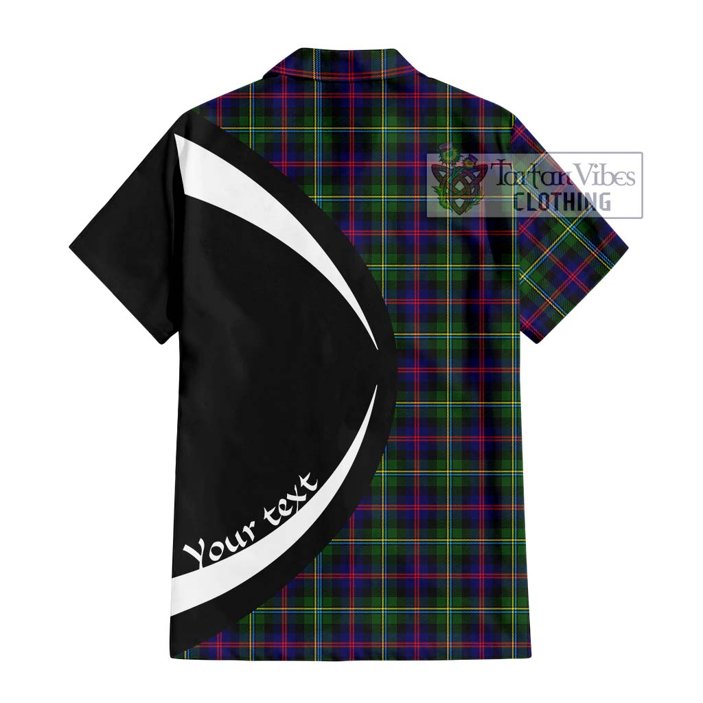 Malcolm Tartan Short Sleeve Button Up with Family Crest Circle Style - Tartan Vibes Clothing