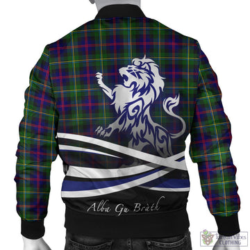 Malcolm Tartan Bomber Jacket with Alba Gu Brath Regal Lion Emblem