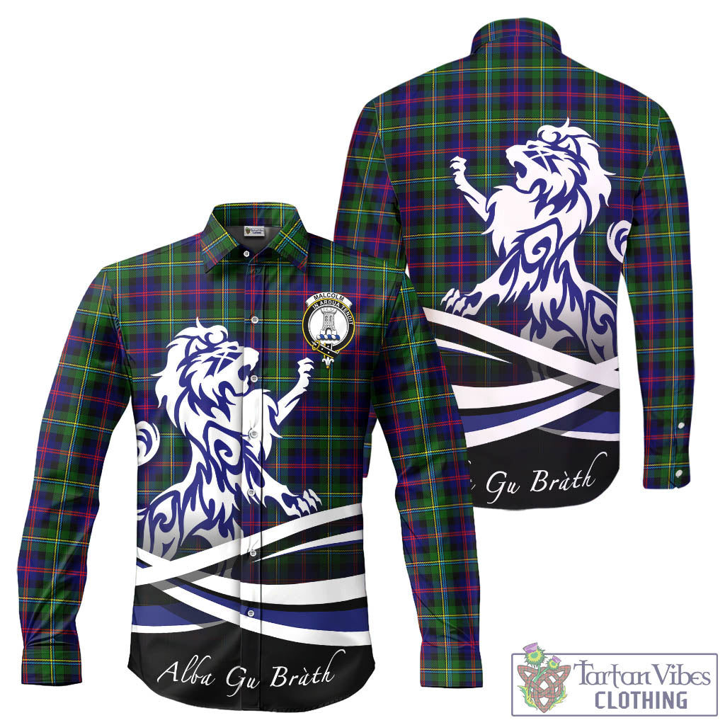 malcolm-tartan-long-sleeve-button-up-shirt-with-alba-gu-brath-regal-lion-emblem