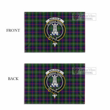 Malcolm Tartan House Flag with Family Crest