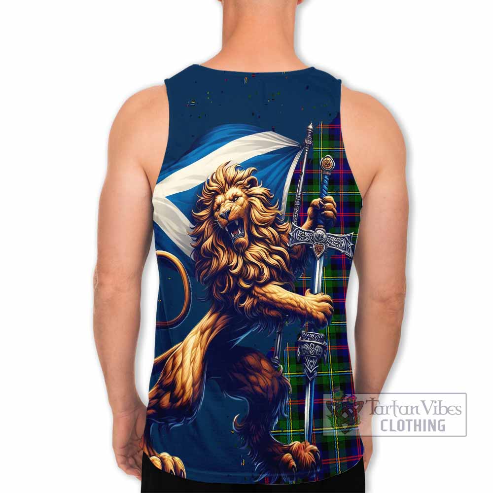 Tartan Vibes Clothing Malcolm Tartan Family Crest Men's Tank Top with Scottish Majestic Lion