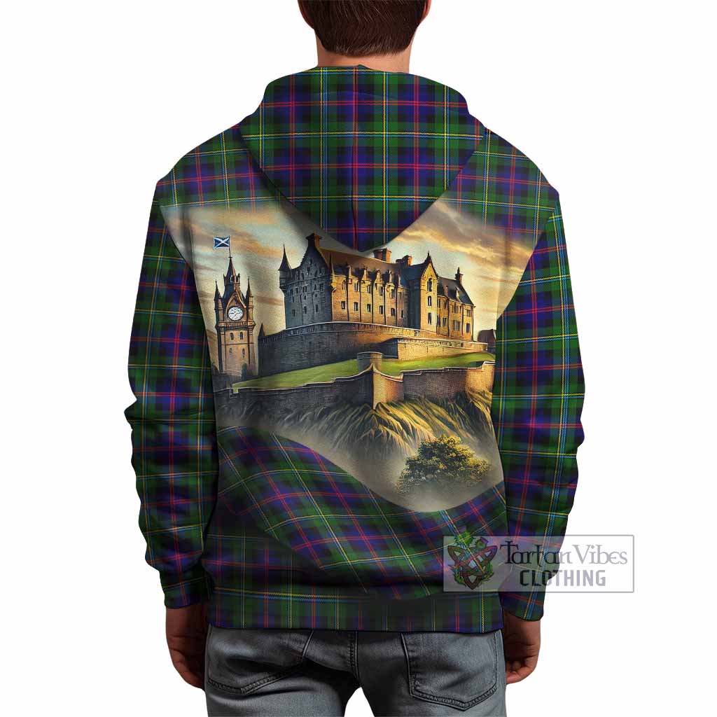 Malcolm Tartan Family Crest Hoodie with Scottish Ancient Castle Style - Tartan Vibes Clothing