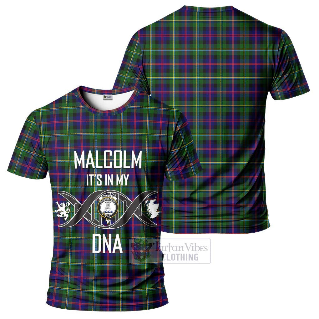 Malcolm Tartan T-Shirt with Family Crest DNA In Me Style - Tartan Vibes Clothing