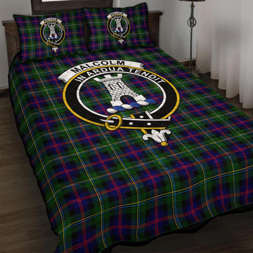 Malcolm Tartan Quilt Bed Set with Family Crest