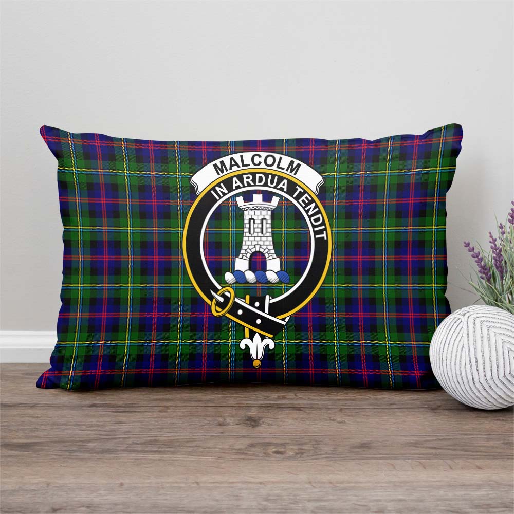 Malcolm Tartan Pillow Cover with Family Crest Rectangle Pillow Cover - Tartanvibesclothing