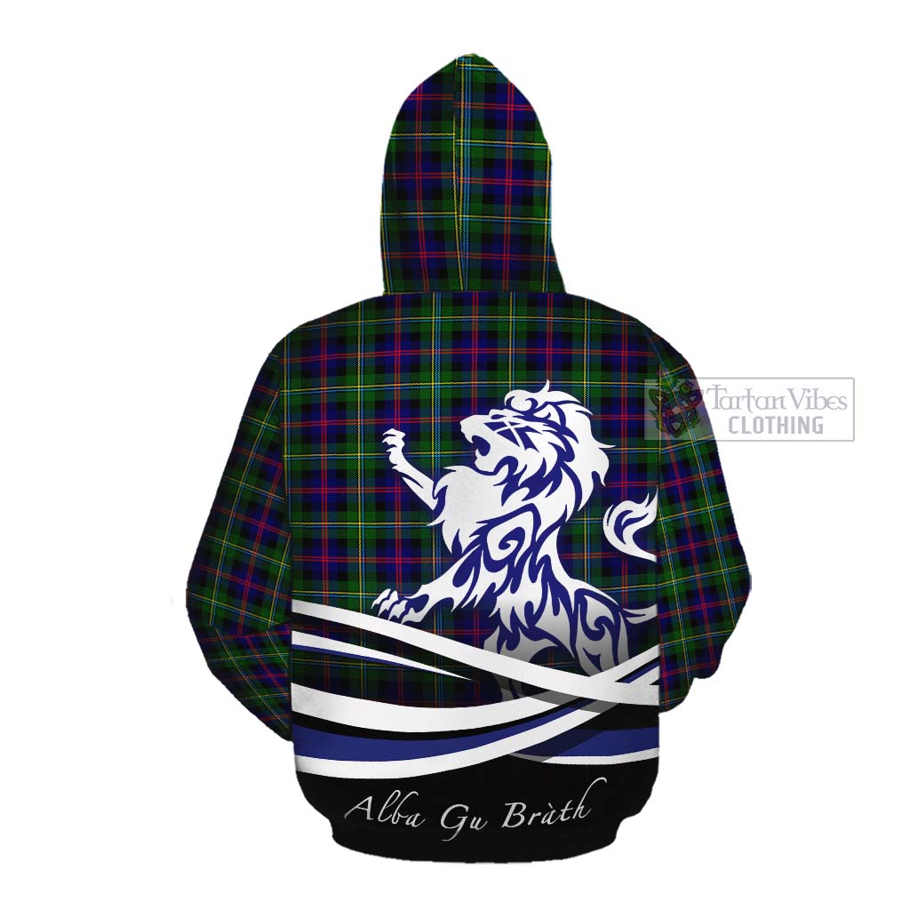 Tartan Vibes Clothing Malcolm Tartan Cotton Hoodie with Alba Gu Brath Regal Lion Emblem