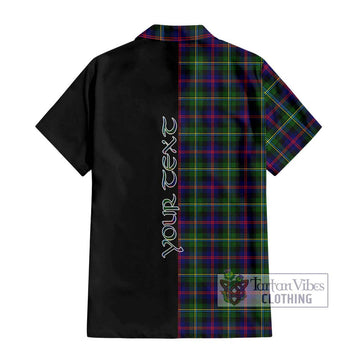 Malcolm Tartan Short Sleeve Button Shirt with Family Crest and Half Of Me Style