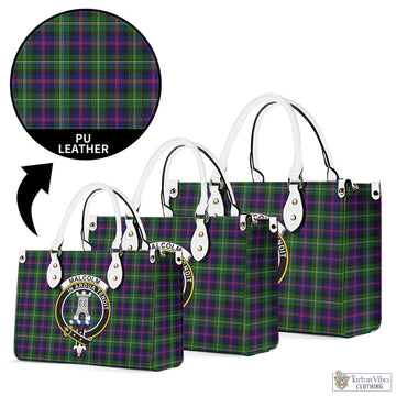 Malcolm Tartan Luxury Leather Handbags with Family Crest