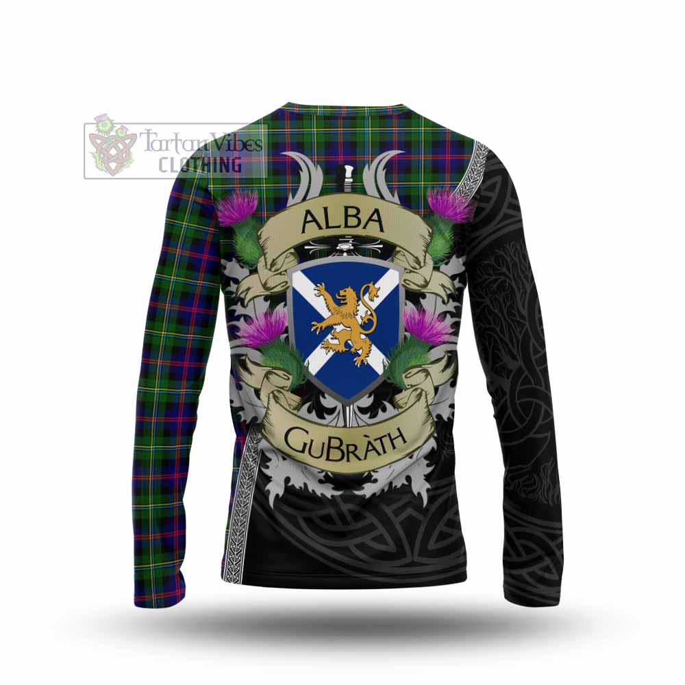 Malcolm Tartan Family Crest Long Sleeve T-Shirt Lion Rampant Royal Thistle Shield Celtic Inspired - Tartan Vibes Clothing