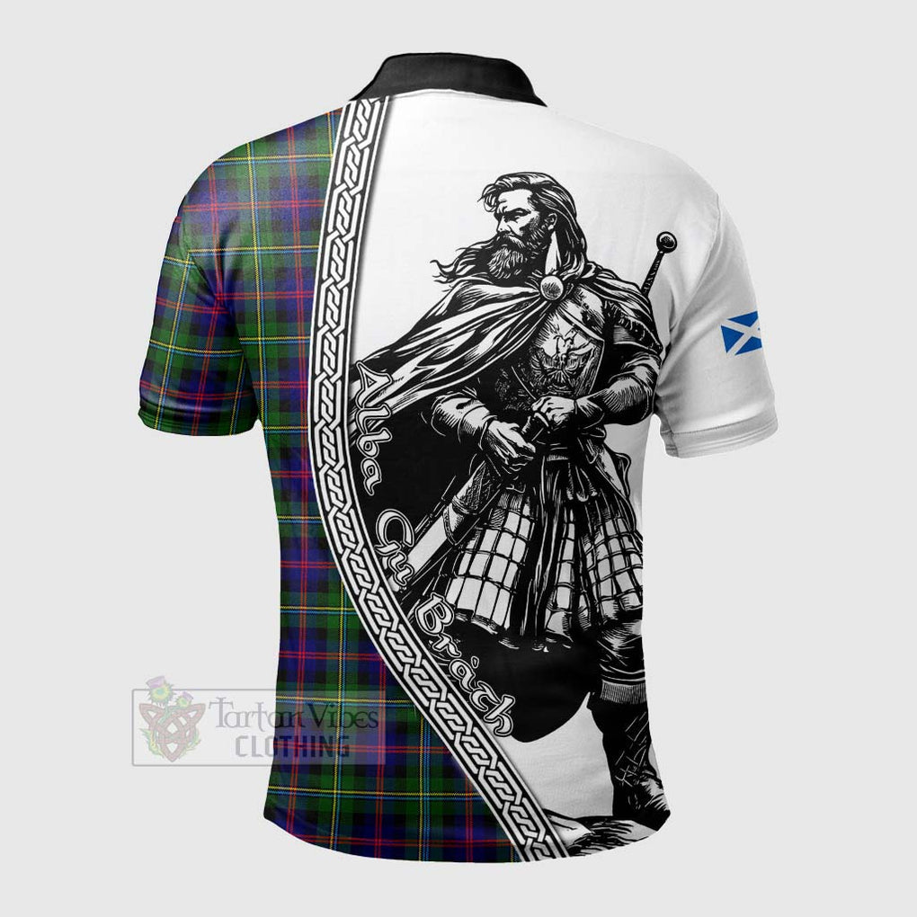 Tartan Vibes Clothing Malcolm Tartan Clan Crest Polo Shirt with Highlander Warrior Celtic Style