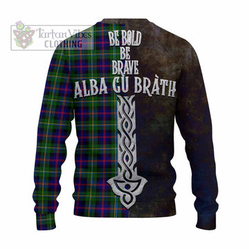 Malcolm Tartan Family Crest Knitted Sweater Alba Gu Brath Be Brave Lion Ancient Style - Tartan Vibes Clothing