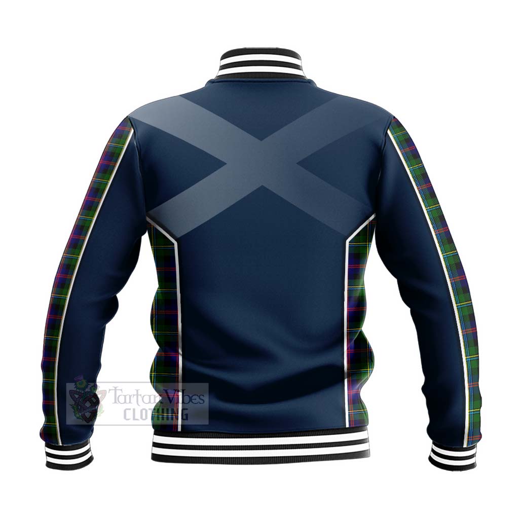 Tartan Vibes Clothing Malcolm Tartan Baseball Jacket with Family Crest and Scottish Thistle Vibes Sport Style