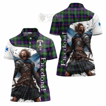 Malcolm Crest Tartan Women's Polo Shirt Inspired by the Freedom of Scottish Warrior