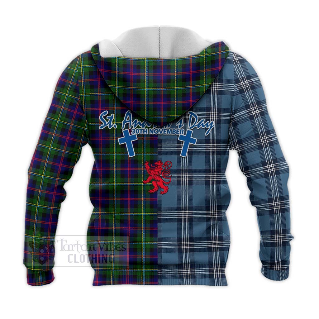 Tartan Vibes Clothing Malcolm Tartan Knitted Hoodie Happy St. Andrew's Day Half Tartan Style