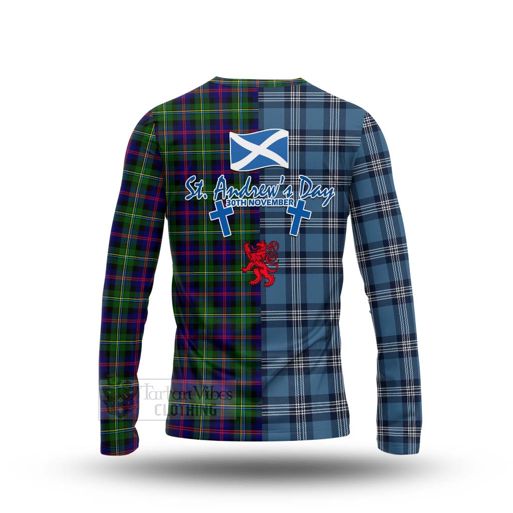 Tartan Vibes Clothing Malcolm Tartan Long Sleeve T-Shirt Happy St. Andrew's Day Half Tartan Style