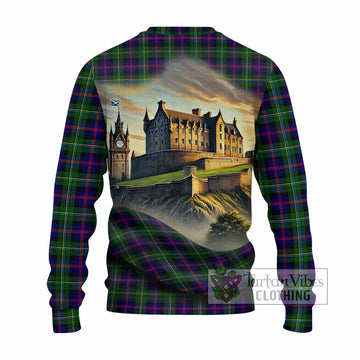 Malcolm Tartan Family Crest Knitted Sweater with Scottish Ancient Castle Style - Tartan Vibes Clothing