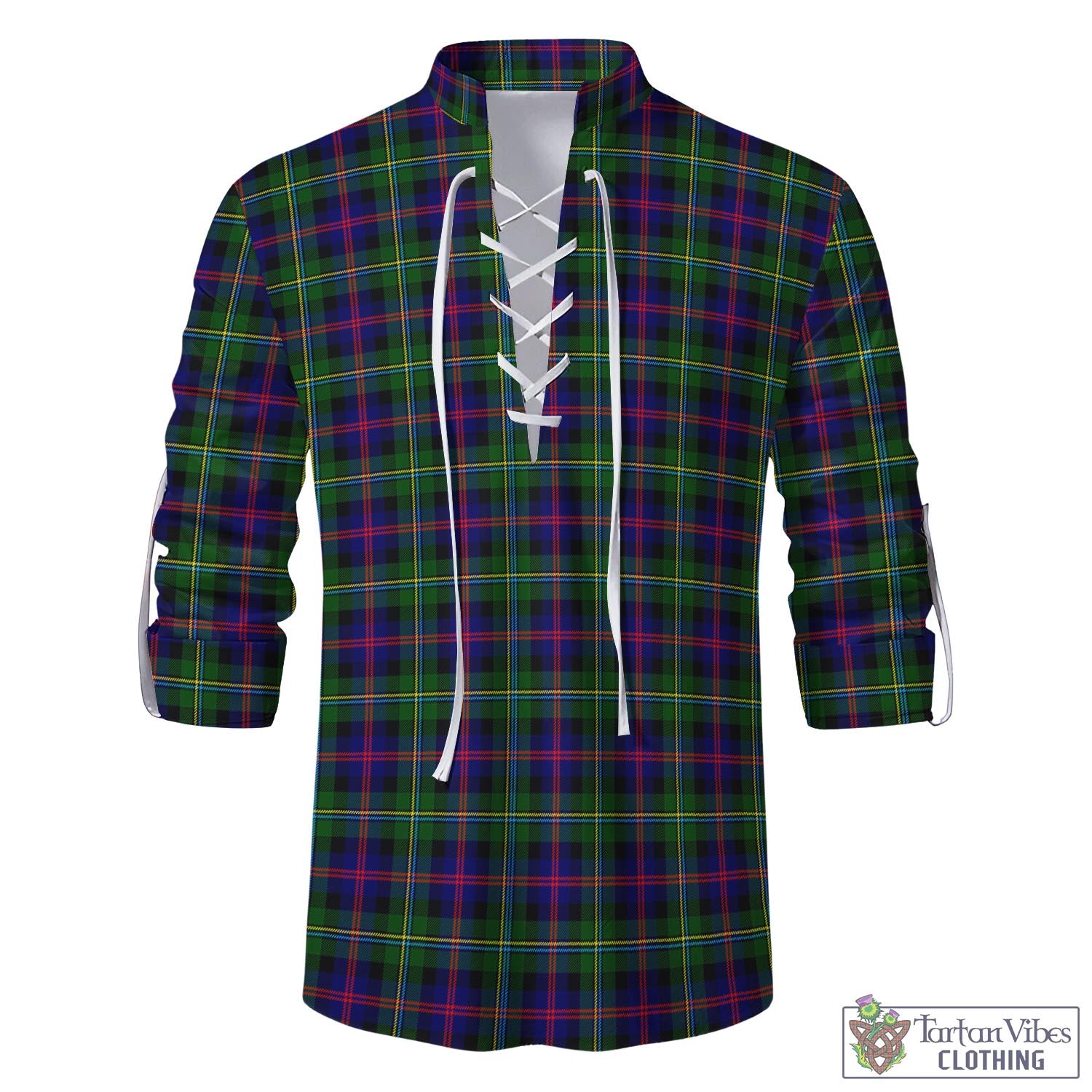 Tartan Vibes Clothing Malcolm Tartan Men's Scottish Traditional Jacobite Ghillie Kilt Shirt
