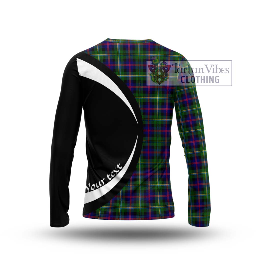 Malcolm Tartan Long Sleeve T-Shirt with Family Crest Circle Style - Tartan Vibes Clothing