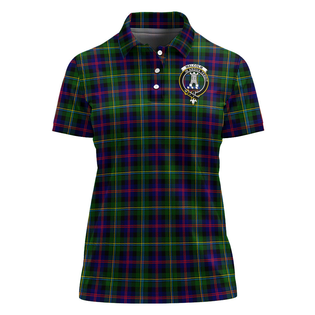 Malcolm Tartan Polo Shirt with Family Crest For Women - Tartan Vibes Clothing