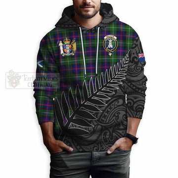 Malcolm Crest Tartan Hoodie with New Zealand Silver Fern Half Style