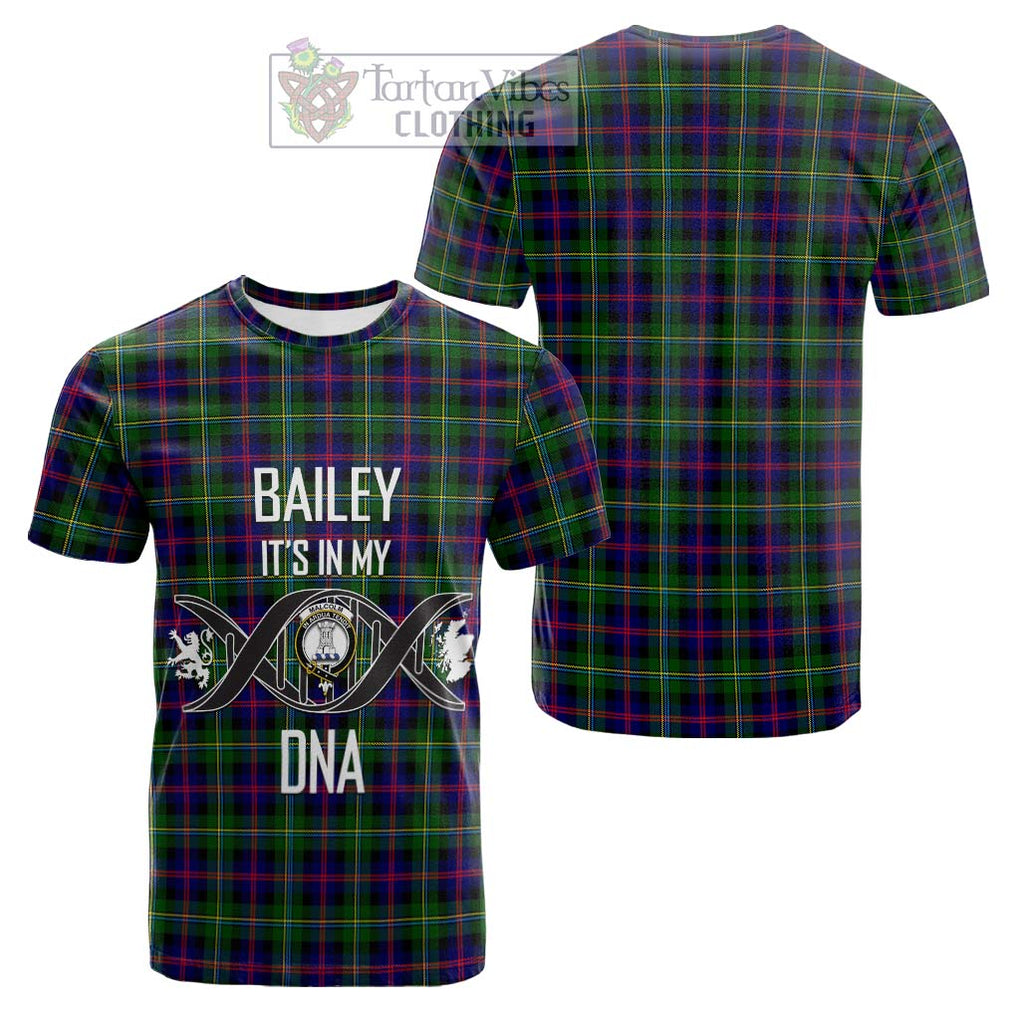 Tartan Vibes Clothing Malcolm Tartan Cotton T-shirt with Family Crest DNA In Me Style