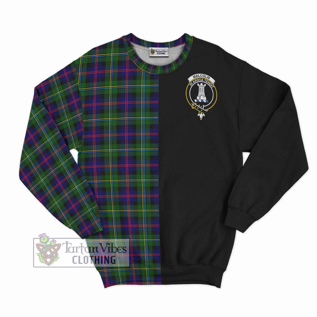 Malcolm Tartan Sweatshirt with Family Crest and Half Of Me Style - Tartanvibesclothing Shop