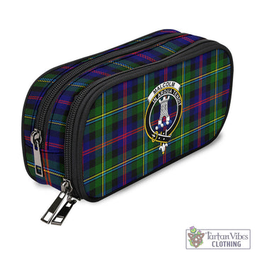 Malcolm Tartan Pen and Pencil Case with Family Crest