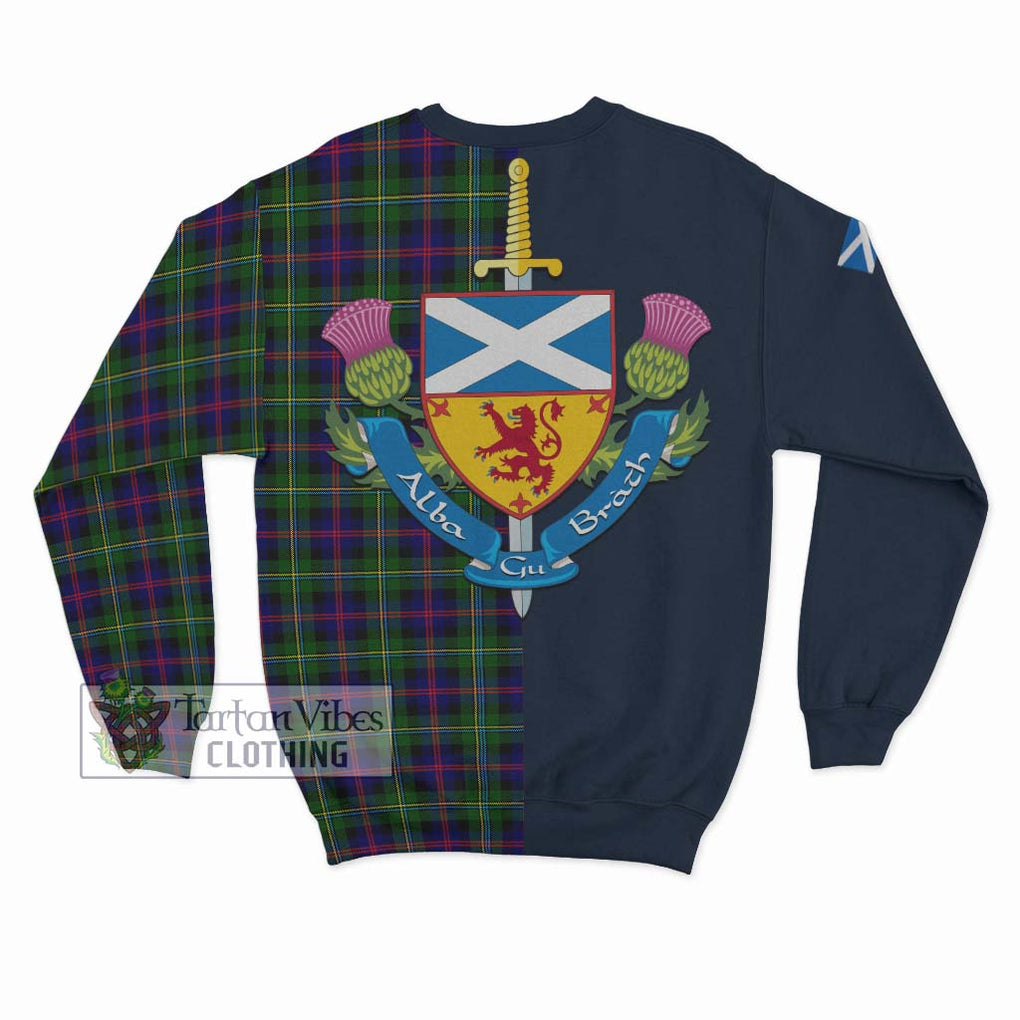 Tartan Vibes Clothing Malcolm Tartan Sweatshirt with Scottish Lion Royal Arm Half Style