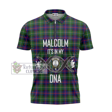 Malcolm Tartan Zipper Polo Shirt with Family Crest DNA In Me Style